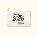 Gepersonaliseerde Bachelor Cap Naam Make-up tas Klasse van 2026 afstuderen Gift