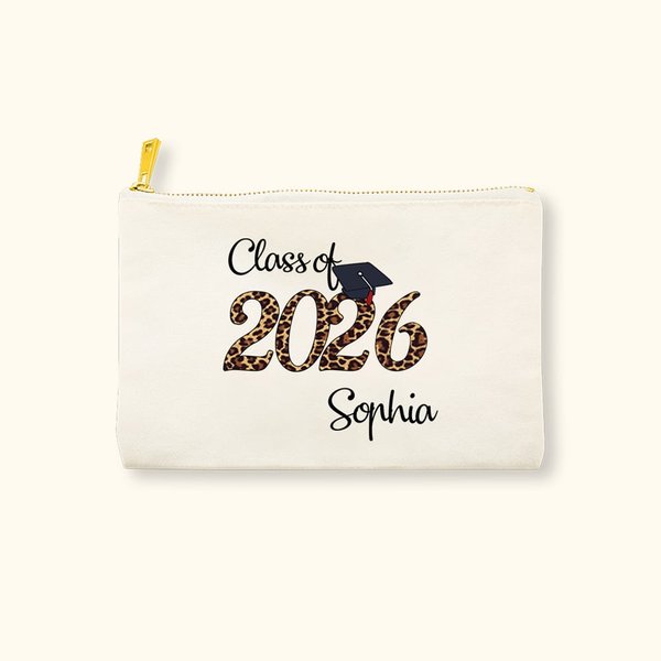Bolsa de Maquillaje Personalizada con el Nombre del Soltero Clase de 2026 Regalo de Graduación