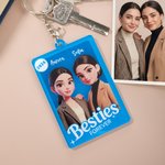 Spersonalizowany brelok akrylowy ze zdjęciem Besties Forever z imieniem i rokiem Prezent urodzinowy dla przyjaciółek Besties