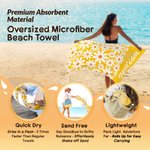 Asciugamano da spiaggia in microfibra con nome personalizzato Daisy Multicolore ad asciugatura rapida Regalo di compleanno per amici e famiglia