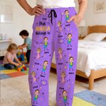 Pantalones de pijama personalizados con fotos de 1 a 12 caras dibujo lineal de niño nombre y bolsillos regalo de cumpleaños y diario para familia