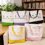 Personalized Let's Go Girls Large Capacity Tote Bag with Name Daily Use Girls Trip Bachelorette Party Gift for Girl Bridesmaid