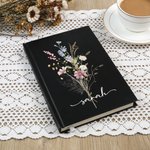 Personnalisé Vintage Elegant Wildflower Bouquet A5 Journal Notebook with Name Birthday Mother's Day Gift for Woman Family Friends