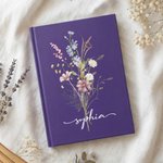 Personnalisé Vintage Elegant Wildflower Bouquet A5 Journal Notebook with Name Birthday Mother's Day Gift for Woman Family Friends