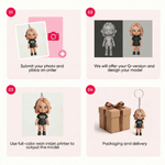 Henkilökohtainen Luova valokuva 3D Mini Doll Kuva Hartsi Avaimenperä Laukku Tag Syntymäpäivä Vuosipäivä Lahja Pariskunnille Perhe Ystävät