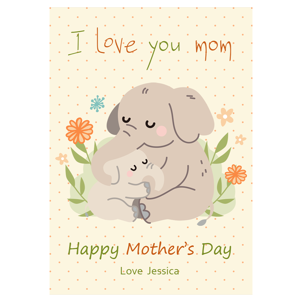 Floral Elephant Mother’s Day Ecard