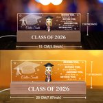 Personalized Cute Cartoon Graduate Character Acrylic LED Night Light with Wooden Base and Name Home Decor Graduation Gift for Class of 2026 Graduates