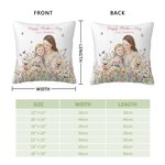 Taie d'oreiller personnalisée en forme d'aquarelle avec photo peinte à la main avec nom Cadeau de fête des mères pour femme