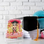 Personalised Congratulations You Did It Cartoon Character Acrylic Plaque with Name and Year School Graduation Keepsake Birthday Gift for Graduates