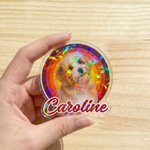 Personalized Cute Pet Photo Acrylic Phone Grip with Expanding Kickstand and Name Daily Use Birthday Gift for Pet Lovers