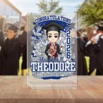 Personalised Congratulations You Did It Cartoon Character Acrylic Plaque with Name and Year School Graduation Keepsake Birthday Gift for Graduates
