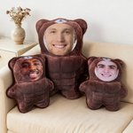 Personalised Funny Face Photo Design Muscle Bear Plush Toy Pillow Home Decor Anniversary Gift for Couple Friend