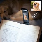 Personalized Cartoon Pet Photo LED Rechargeable Light Clip with Name Reading Accessory Birthday Gift for Pet Lovers Owners Book Lovers Bookworms