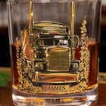 Personalisierte LKW-Muster 10 oz Whiskey Glas mit Namen tägliches Trinken Geburtstagsgeschenk für LKW-Fahrer Ehemann
