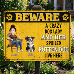 Personalised Paw Print Cartoon Character Dog Garden Tinplate Sign with Name Garden Decor Birthday Anniversary Gift for Pet Owner Lover