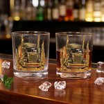 Personalisierte LKW-Muster 10 oz Whiskey Glas mit Namen tägliches Trinken Geburtstagsgeschenk für LKW-Fahrer Ehemann