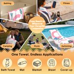 Toalla de playa personalizada de gran tamaño con temática oceánica, con nombre e inicial Regalo de fiesta en la playa para niños y niñas