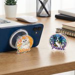 Personalized Cute Pet Photo Acrylic Phone Grip with Expanding Kickstand and Name Daily Use Birthday Gift for Pet Lovers