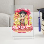 Personalised Congratulations You Did It Cartoon Character Acrylic Plaque with Name and Year School Graduation Keepsake Birthday Gift for Graduates