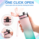 Personalized Cartoon Pilates Character Leakproof 32 oz Water Bottle with Name and Time Marker Sport Accessories Birthday Gift for Woman Pilates Lovers