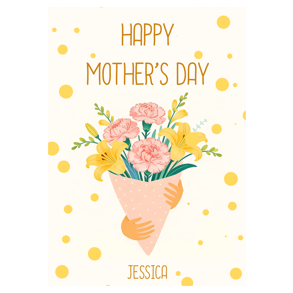 Hands Holding Floral Bouquet Mother’s Day Ecard