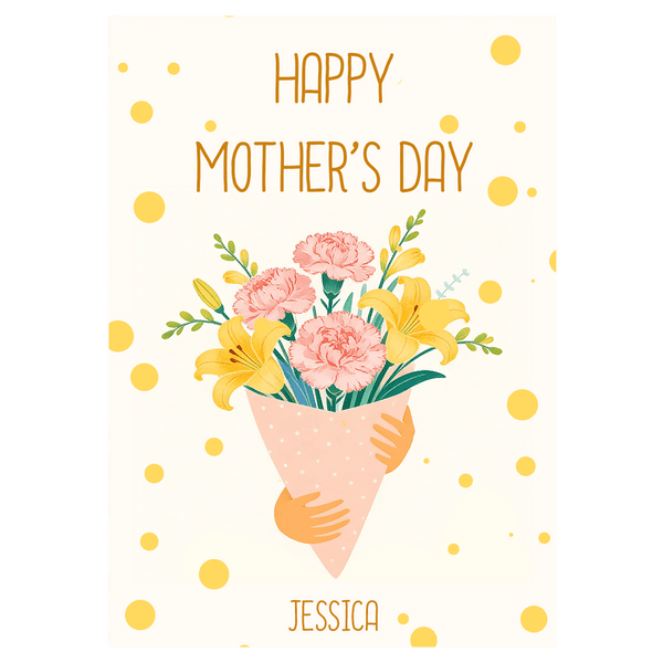 Hands Holding Floral Bouquet Mother’s Day Ecard