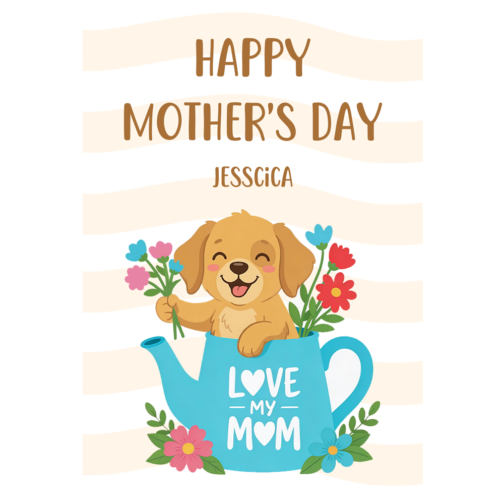 Bear with Floral Mother’s Day Ecard