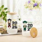 Personalized Class of 2026 Graduation Cartoon Character 20 oz Glass Cup with Name Birthday Graduation Gift for Graduates
