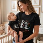 Spersonalizowana koszulka dla niemowląt Flower Heart Cute Animal Mama 100% bawełna Body niemowlęce Dopasowany strój z imionami 1. prezent na Dzień Matki dla mamy niemowlęcia