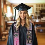 Personalized Colorful Photo Collage In Loving Memory Graduation Stole with Name Class of 2026 Graduation Gift for Graduates