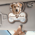 Personalized Heart Dog Bone Wooden Photo Car Visor Clip with Name and Date Car Accessory Pet Loss Memorial Gift for Pet Owner Lover