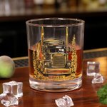 Personalisierte LKW-Muster 10 oz Whiskey Glas mit Namen tägliches Trinken Geburtstagsgeschenk für LKW-Fahrer Ehemann