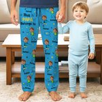Pantalones de pijama personalizados con fotos de 1 a 12 caras dibujo lineal de niño nombre y bolsillos regalo de cumpleaños y diario para familia