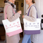 Personalized Let's Go Girls Large Capacity Tote Bag with Name Daily Use Girls Trip Bachelorette Party Gift for Girl Bridesmaid