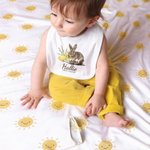 Personalized First Easter Bunny Baby Bib with Name and Easter Egg Baby Shower Easter Gift for Newborns