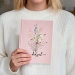 Personnalisé Vintage Elegant Wildflower Bouquet A5 Journal Notebook with Name Birthday Mother's Day Gift for Woman Family Friends