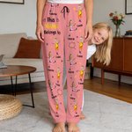 Pantalones de pijama personalizados con fotos de 1 a 12 caras dibujo lineal de niño nombre y bolsillos regalo de cumpleaños y diario para familia