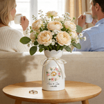 Vase en céramique personnalisé avec nom, texte, date, anniversaire, cadeau de mariage pour un couple de jeunes mariés.