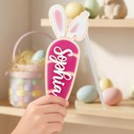 Personalizzato multicolore coniglietto orecchie carota cestino acrilico nome tag primavera festa favore regalo di Pasqua per ragazzi ragazze