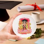 Personligt Grattis Tecknad karaktär Keramiskt smyckesfat med namn och år Graduation Present för akademiker