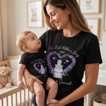 Personalizado Animales Lindos Corona de Corazones 100% Algodón Body de Bebé Camiseta a Juego con Nombres Primer Regalo del Día de la Madre para Recién Nacido Nueva Mamá