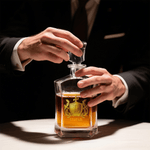 Personalisierte Golden Shield Initial Name Whiskey Dekanter Geburtstag Vatertag Geschenk für Whiskey-Liebhaber