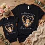 Personalizado Animales Lindos Corona de Corazones 100% Algodón Body de Bebé Camiseta a Juego con Nombres Primer Regalo del Día de la Madre para Recién Nacido Nueva Mamá
