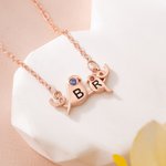 Personalizado 2-4 Tiny Madre y Bebé Colibrí Inicial Birthstone Collar Día de la Madre Cumpleaños Regalo para Mamá Abuela