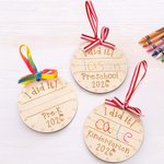 Personalized I Did It Educational Milestone Ornament with Engraved Grade and Year Cherished Graduation Gift for Kids