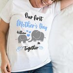 Our First Mother's Day Together - Personalised 100% Cotton T-shirt with Names Mother's Day Gift for New Mom