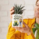 Gepersonaliseerde Geboortebloem Cartoon Karakter Keramische Plant Pot met Naam en Bamboe Base Tuin Home Decor Verjaardagscadeau voor tuinieren liefhebbers Familie
