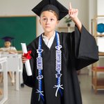 Spersonalizowana, wielokolorowa, brokatowa wstążka z imieniem i nazwiskiem Class of 2026 Graduation Ribbon Lei Akcesoria dla Absolwentów Prezent dla Seniora