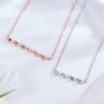 Personalized 1-6 Family Birthstones Necklace Dainty Jewellery Birthday Anniversary Mother's Day Gift for Mom Grandma Family