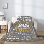 Feliz Graduación Personalizada Manta Suave con Nombre y Año Decoración de Habitación Cumpleaños Regalo de Graduación para Graduados
